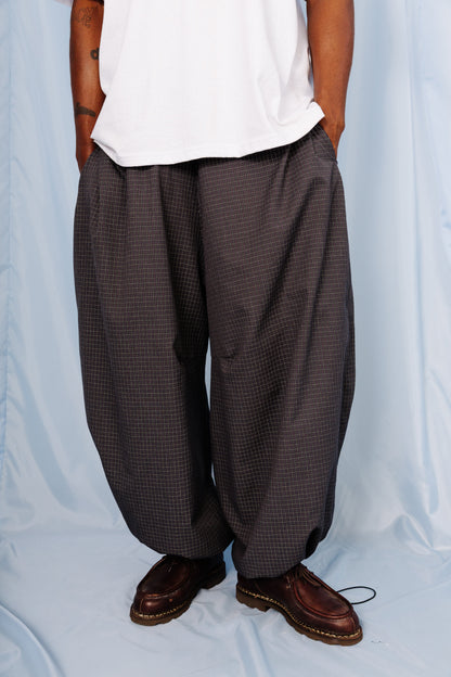 VT Rework: Blue Plaid Oversized Balloon Tech Trousers