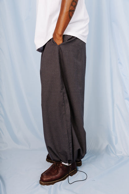VT Rework: Blue Plaid Oversized Balloon Tech Trousers