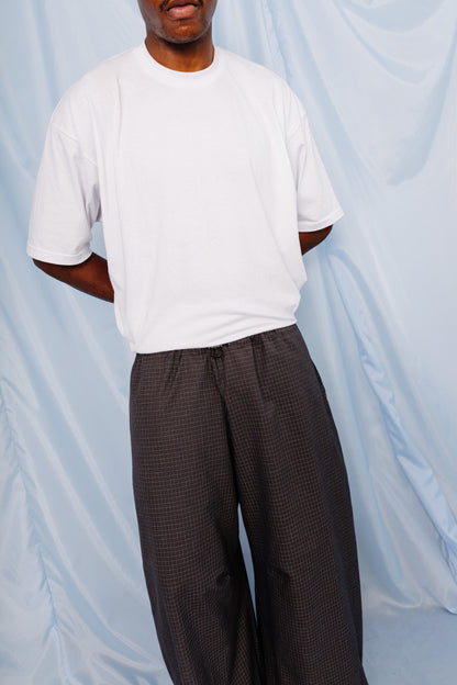 VT Rework: Blue Plaid Oversized Balloon Tech Trousers