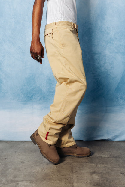 Prada Sport Beige Cotton Twill Double Knee Utility Trousers