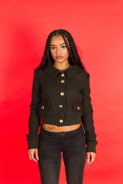 2000's D&G Cropped Tweed Button Down Blouson