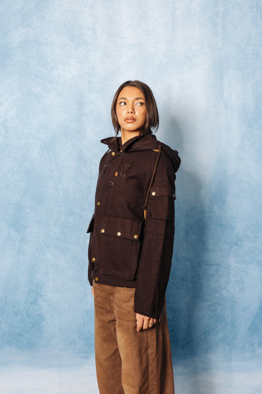 Pledge Japan Suede Trim Melton Wool Hunting Jacket