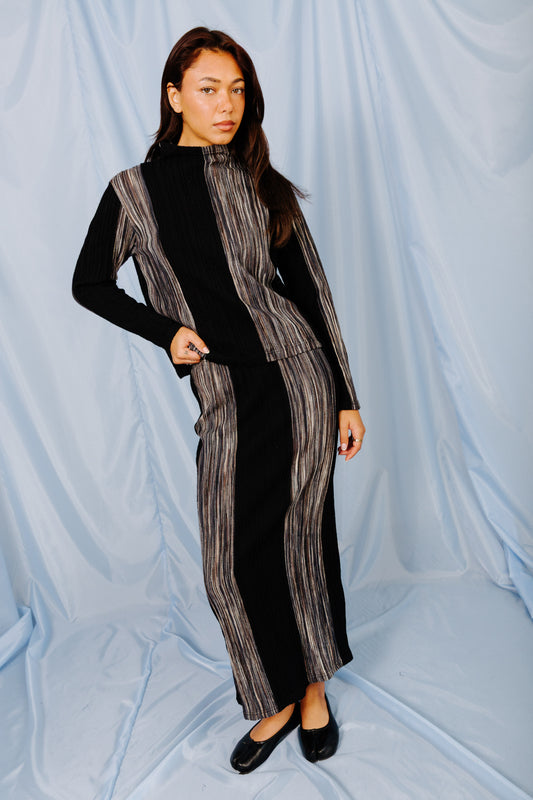 Issey Miyake Hai Sporting Gear Ribbed Stripe Detail Two Piece