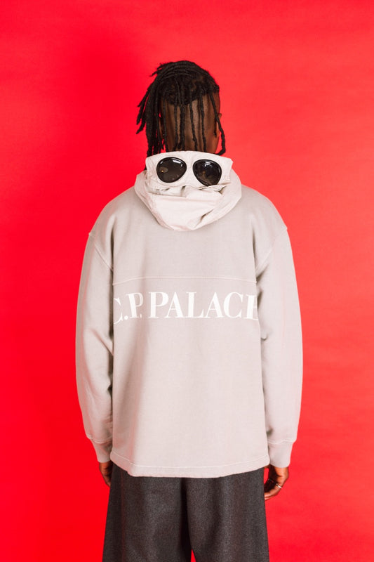 S/S 2025 C.P. Company x Palace Grey Quarter Zip Front Pocket Tech Hoodie