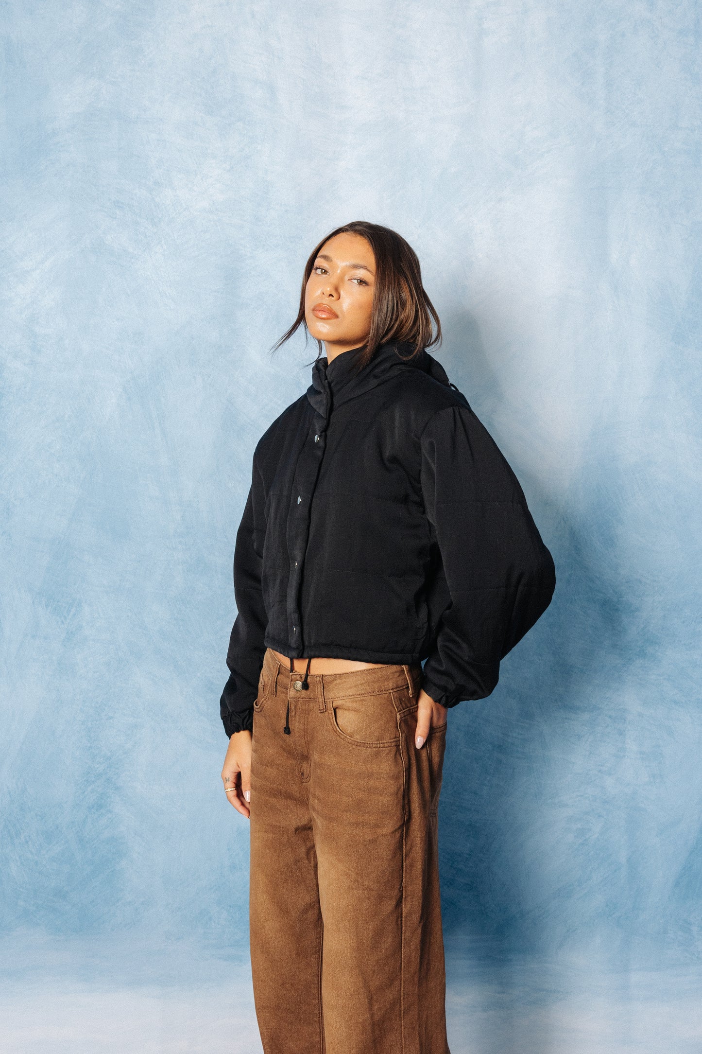 Katherine Hamnenett Cropped Broadcloth Quilted Jacket