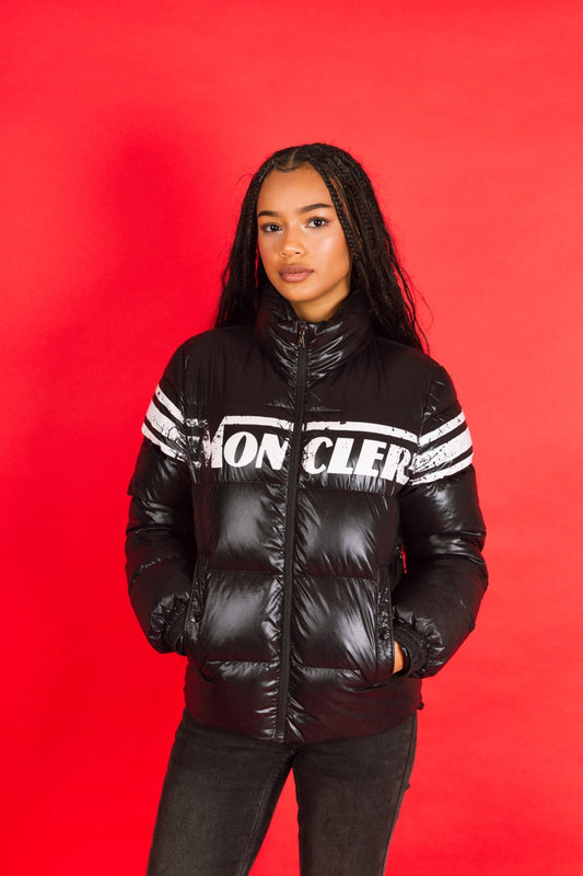 2000's Moncler Distressed Print Down Quilted Puffer Jacket