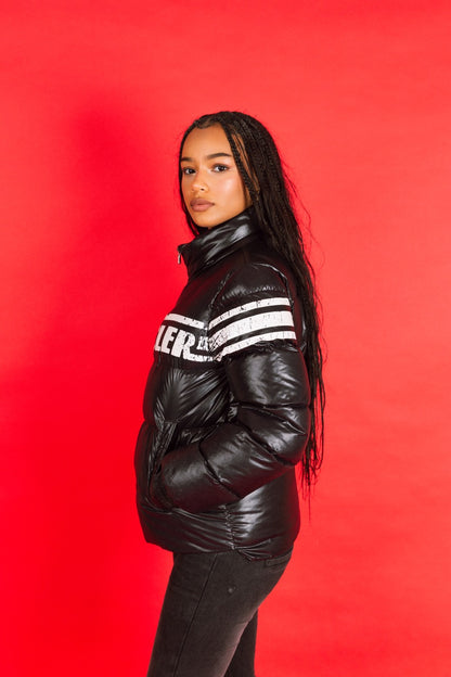 2000's Moncler Distressed Print Down Quilted Puffer Jacket