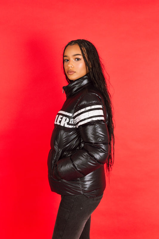 2000's Moncler Distressed Print Down Quilted Puffer Jacket