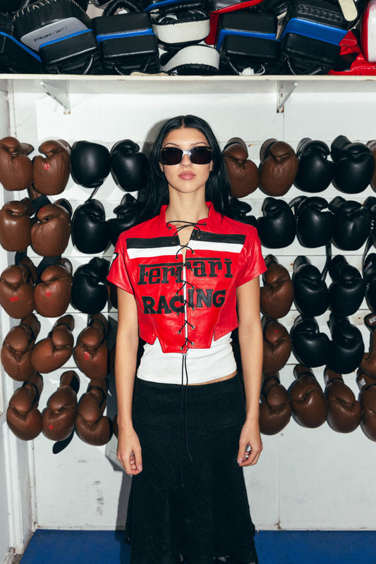 VT Rework : Ferrari Cropped Leather Jacket