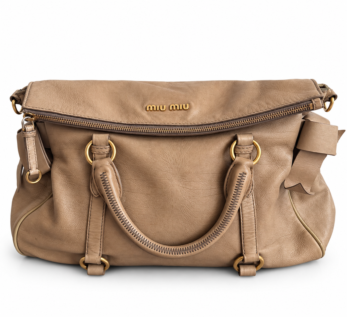 Miu Miu Vitello Lux Side Bow Handbag