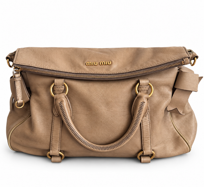 Miu Miu Vitello Lux Side Bow Handbag