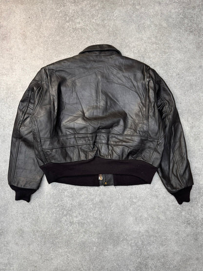 Schott Brown Quilted Lining Flight Leather Jacket