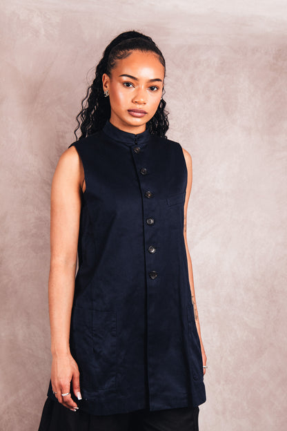 1990's Comme Des Garcons Button Down Gabardine Waistcoat