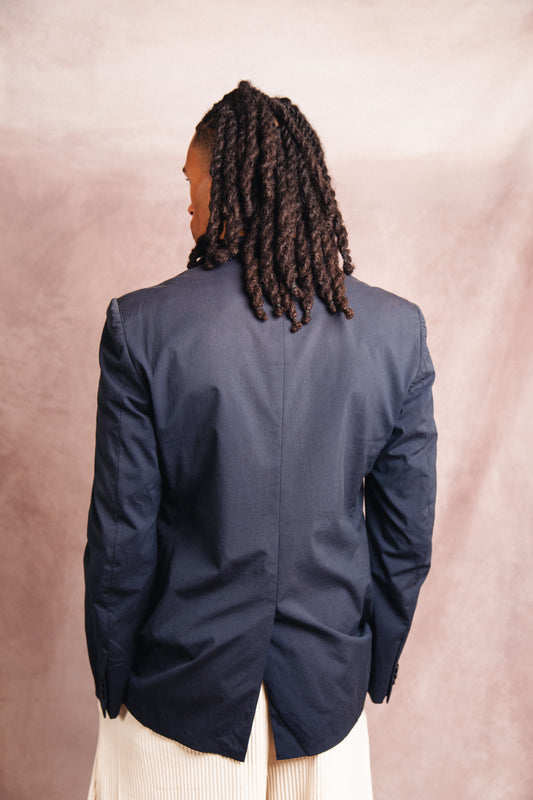 1990's Prada Navy Blue Single Breasted Blazer