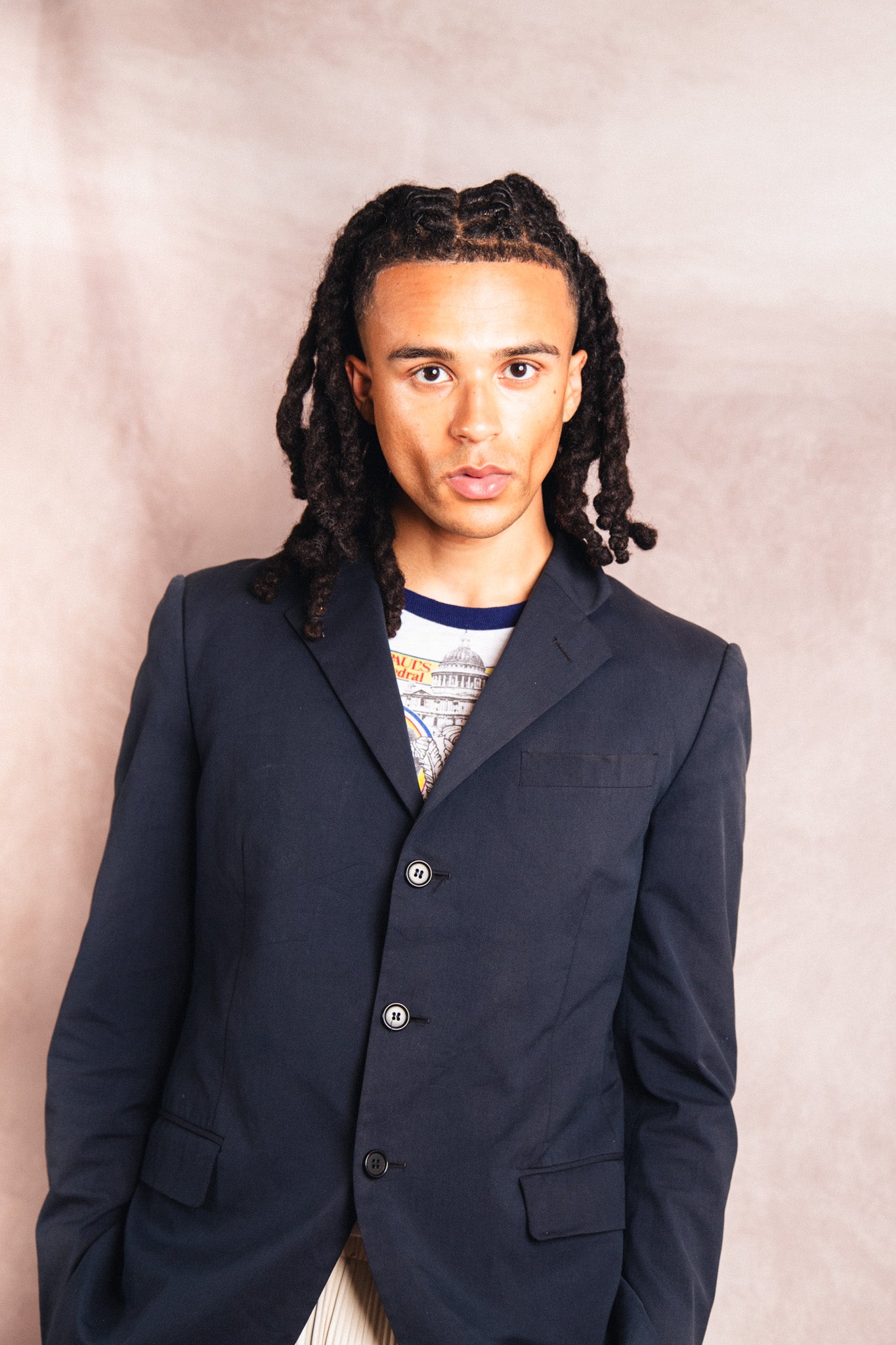 1990's Prada Navy Blue Single Breasted Blazer