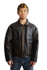 00s Silk Orange Lined Distressed Leather Jacket