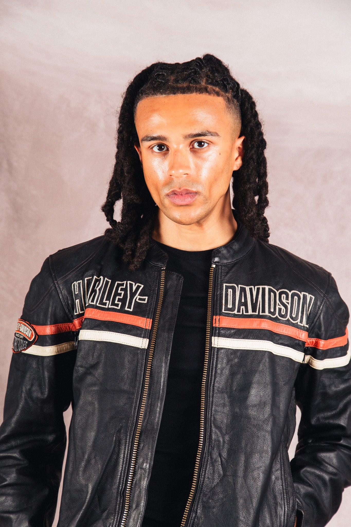 1990's Harley Davidson Spellout Leather Jacket