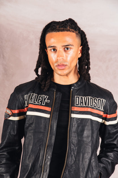 1990's Harley Davidson Spellout Leather Jacket