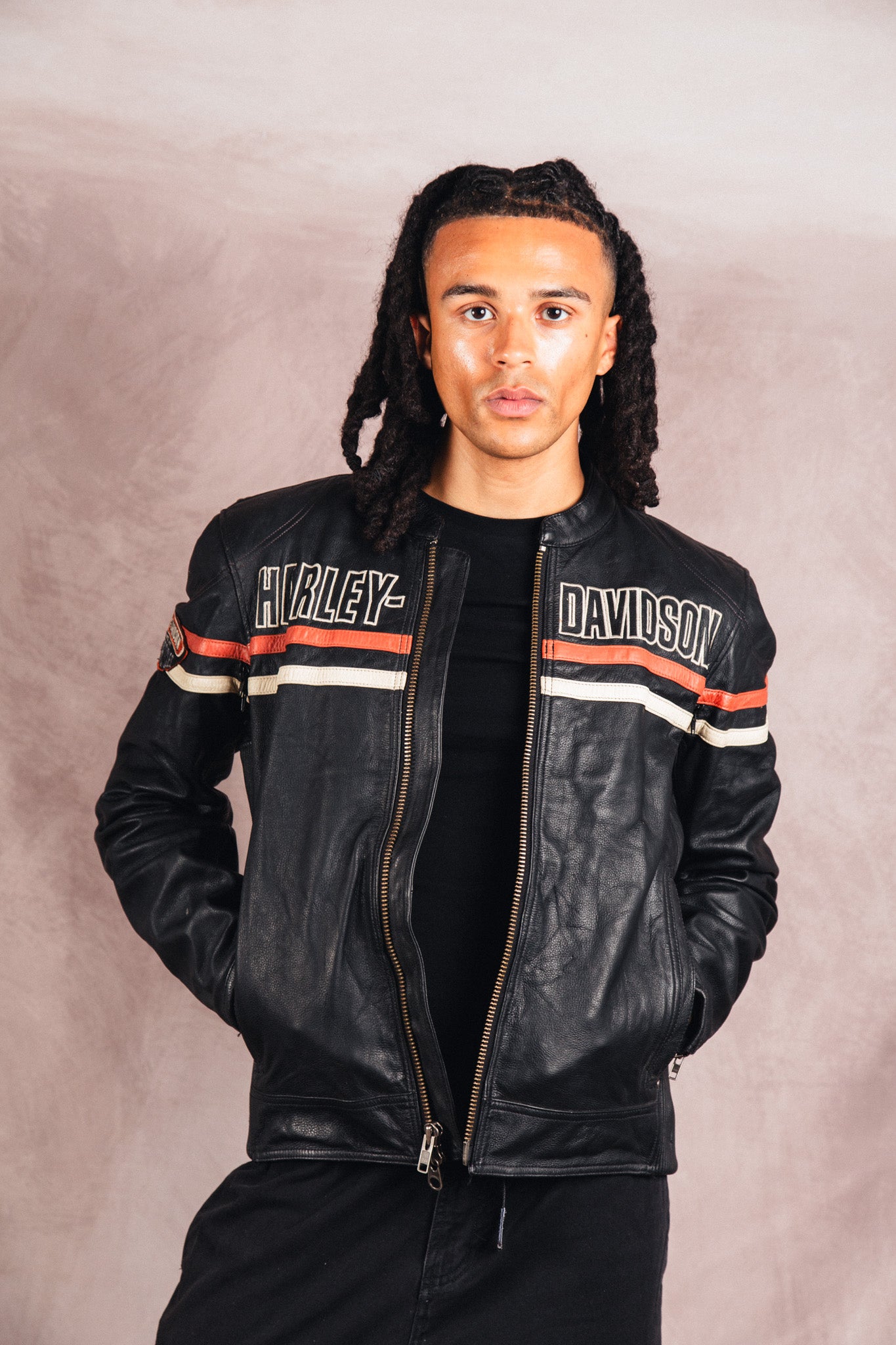 1990's Harley Davidson Spellout Leather Jacket