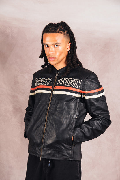 1990's Harley Davidson Spellout Leather Jacket