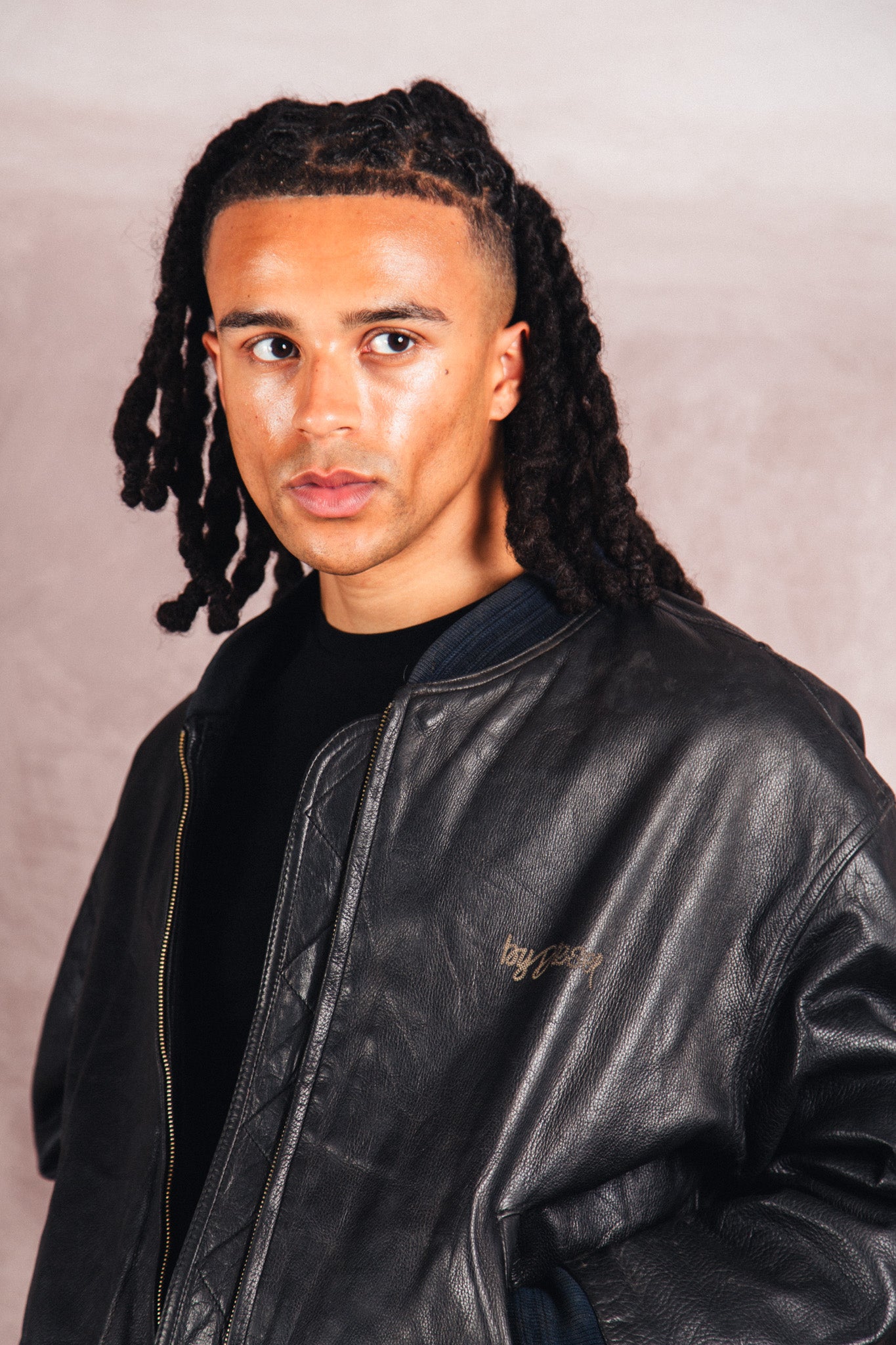 1980's Diesel Black Leather M-A1 Bomber Jacket