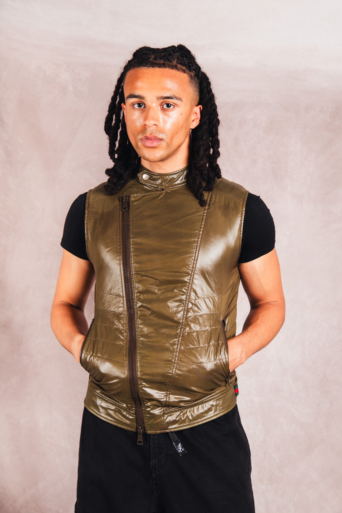 F/W 2009 Gucci Asymmetrical Insulated Biker Vest