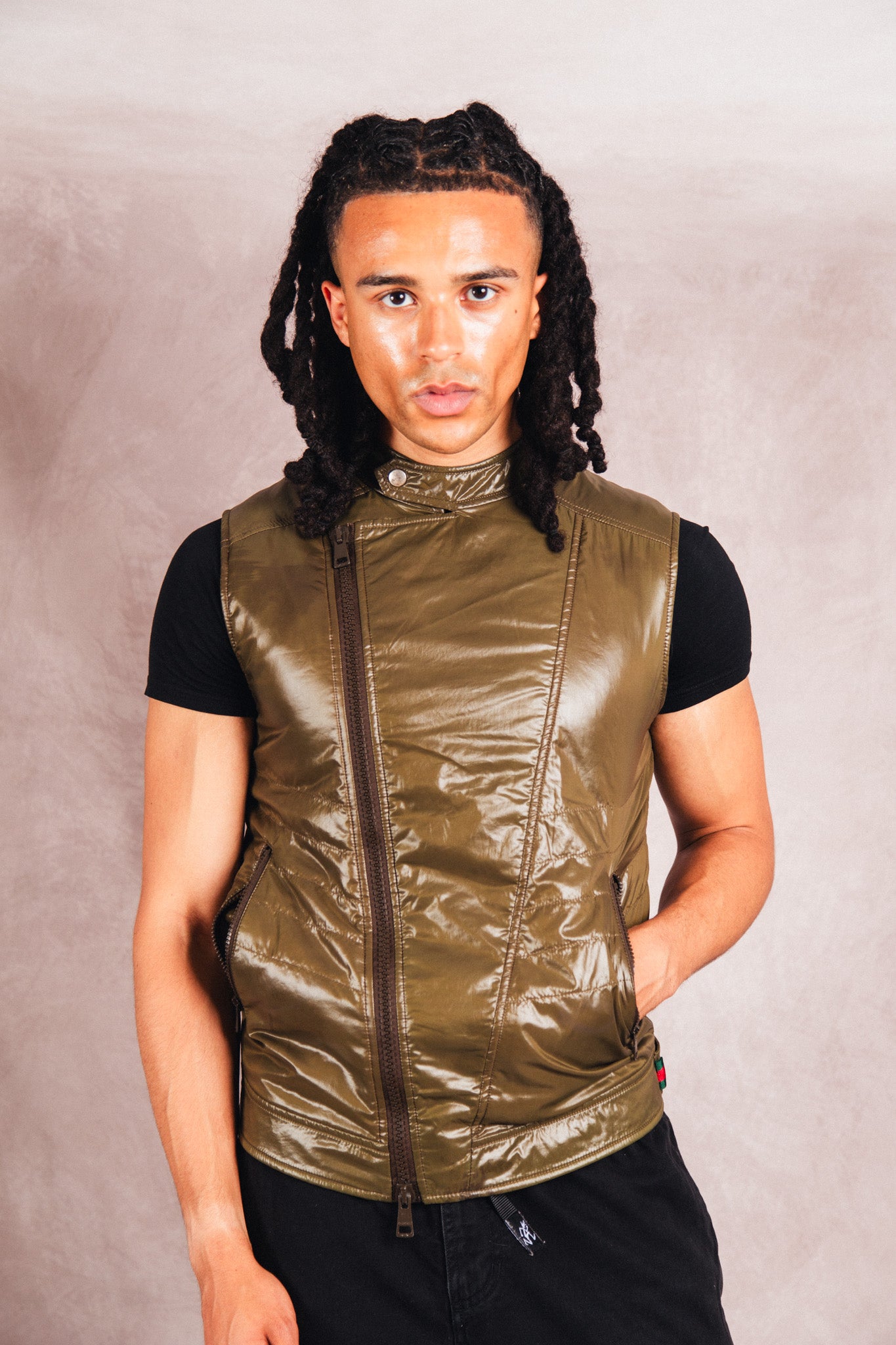 F/W 2009 Gucci Asymmetrical Insulated Biker Vest
