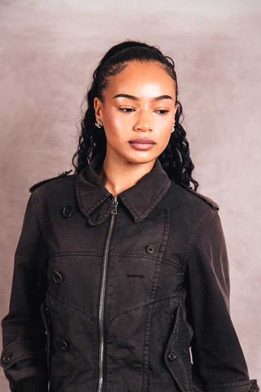 2000's Prada Distressed Cotton Bomber Jacket
