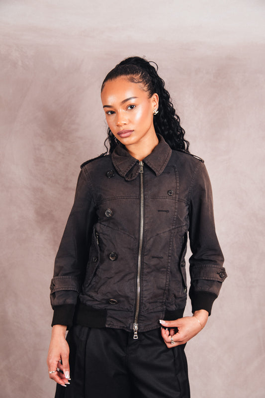 2000's Prada Distressed Cotton Bomber Jacket