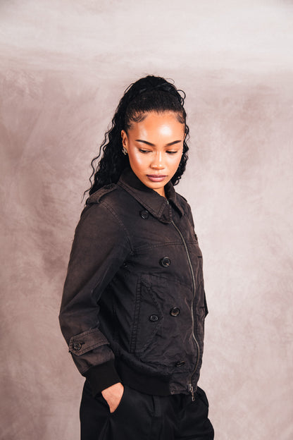 2000's Prada Distressed Cotton Bomber Jacket