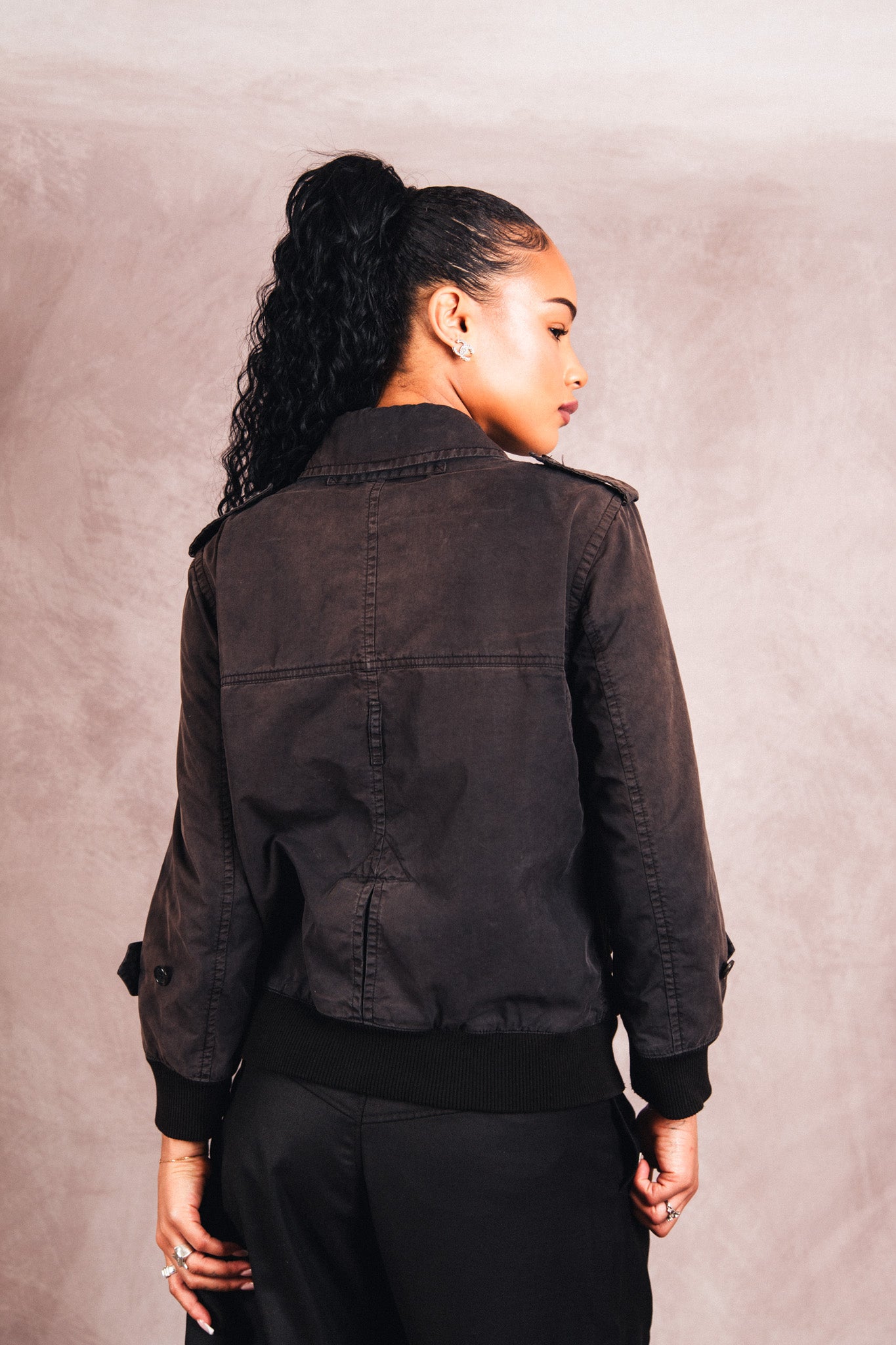 2000's Prada Distressed Cotton Bomber Jacket
