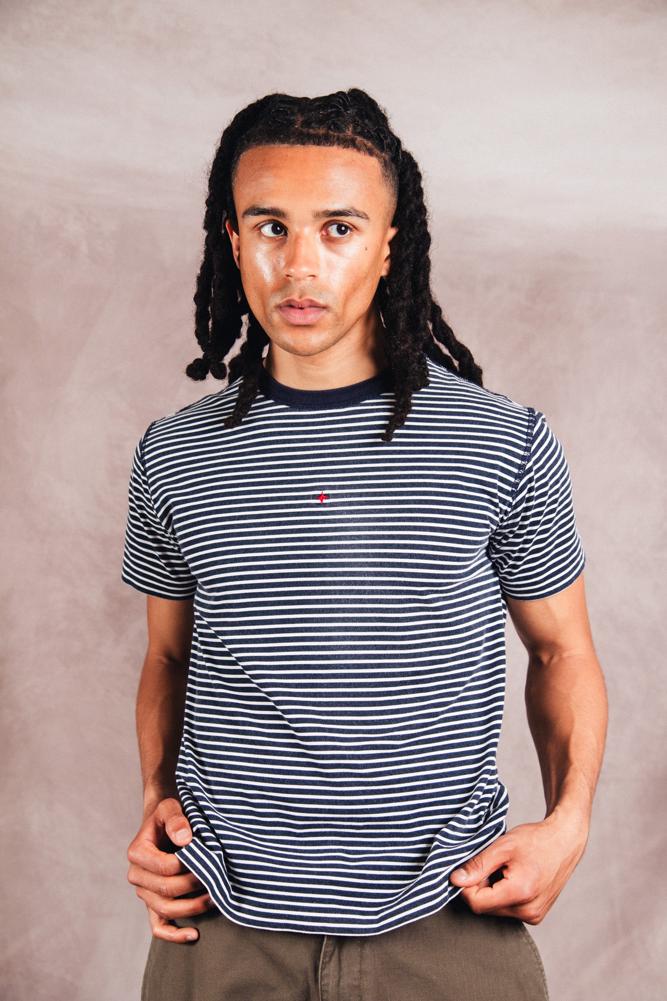 S/S 2019 Stone Island Marina Navy Stripe Graphic Tee