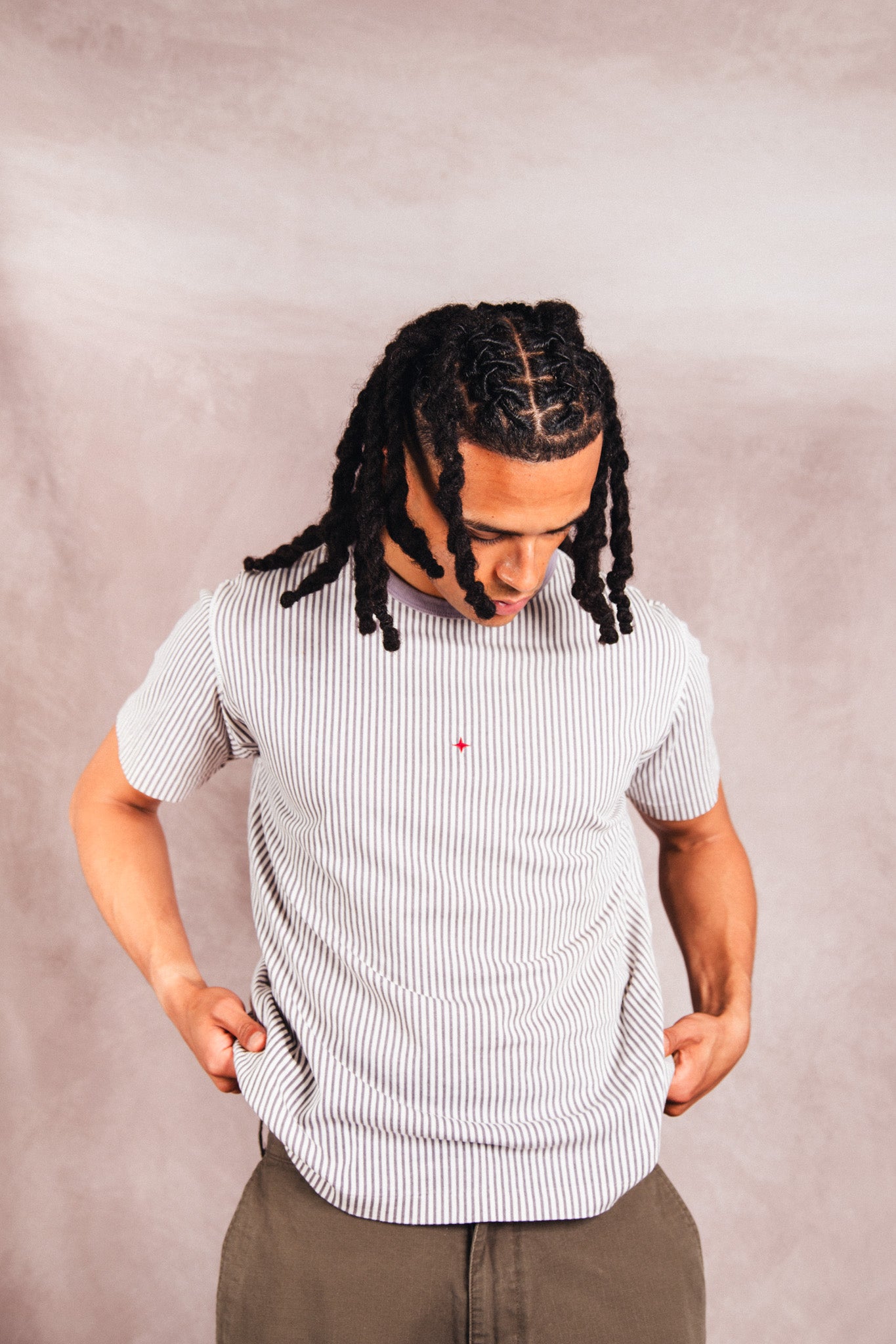 S/S 2018 Stone Island Marina Mauve Stripe T-shirt