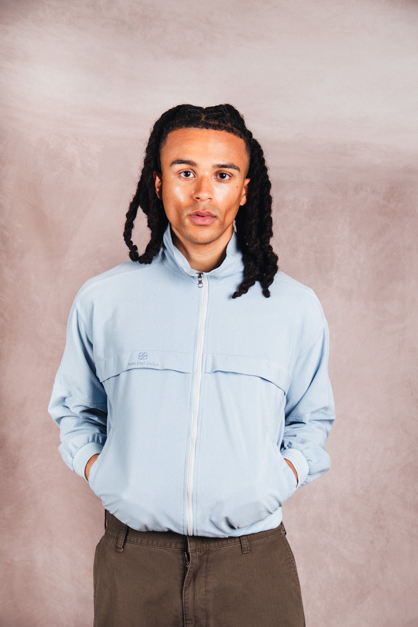 1980's Balenciaga Korean Release Baby Blue Track Jacket