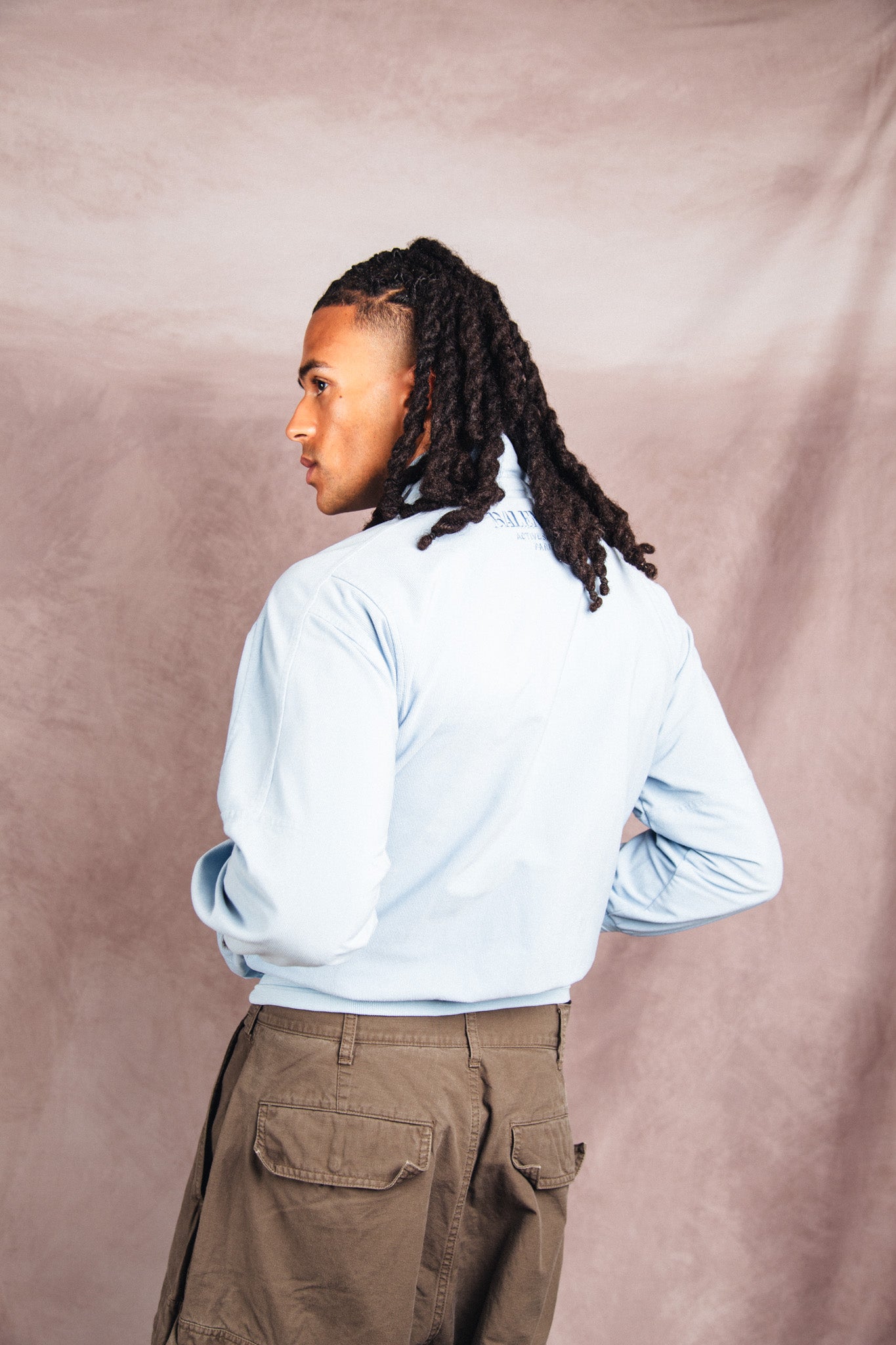 1980's Balenciaga Korean Release Baby Blue Track Jacket