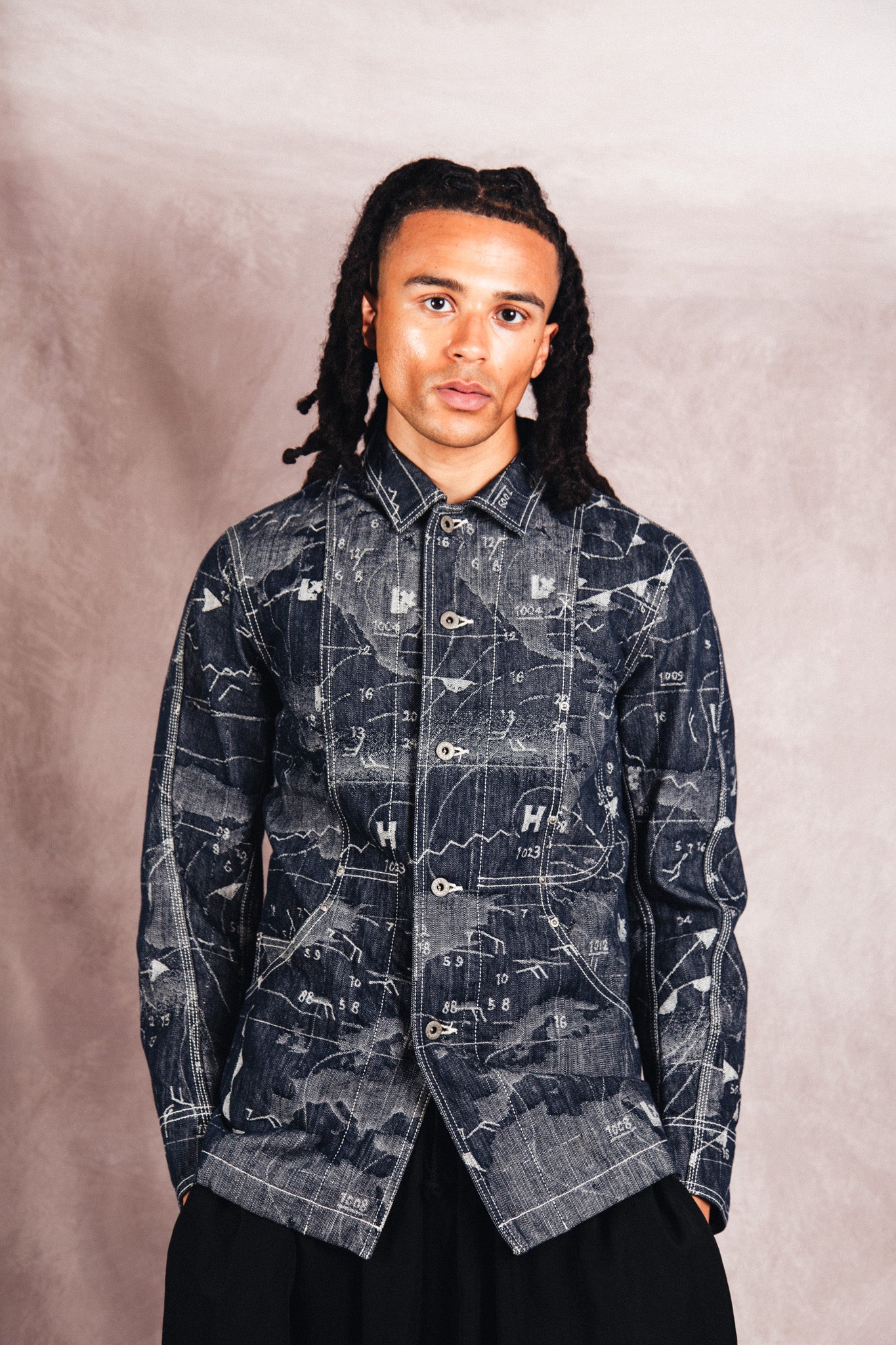 S/S 2008 Issey Miyake APOC Cartography Woven Denim Work Jacket
