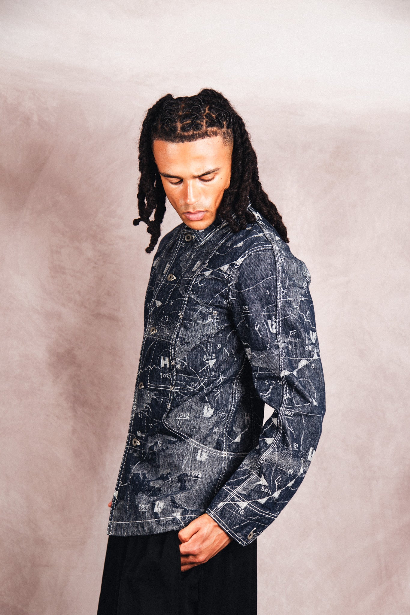 S/S 2008 Issey Miyake APOC Cartography Woven Denim Work Jacket