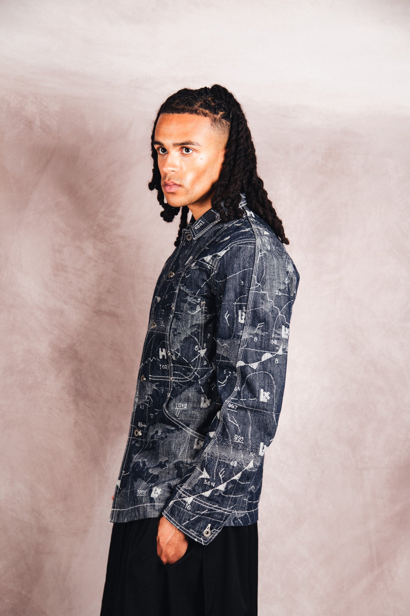 S/S 2008 Issey Miyake APOC Cartography Woven Denim Work Jacket