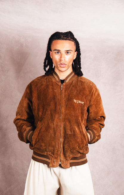 1980's Diesel Colarado Brown Suede MA-1 Bomber Jacket