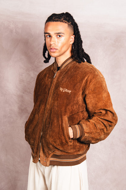 1980's Diesel Colarado Brown Suede MA-1 Bomber Jacket