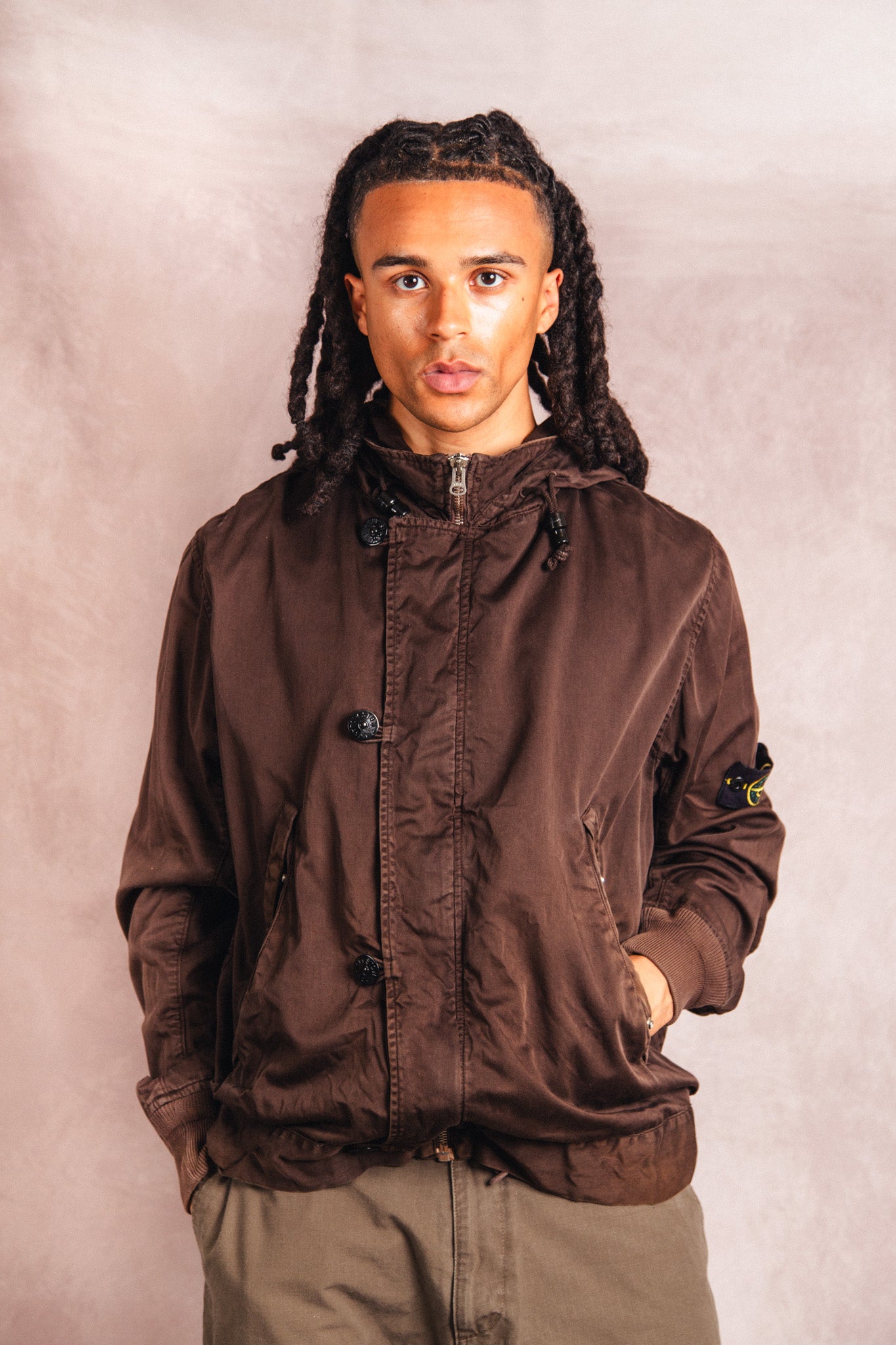A/W 2007 Stone Island Raso Gomatto Snap Button Hooded Jacket