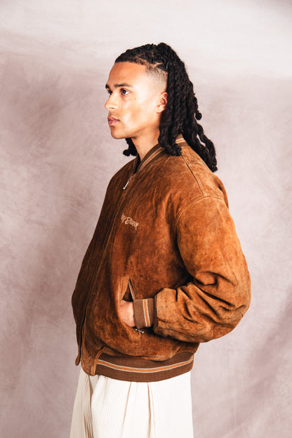 1980's Diesel Colarado Brown Suede MA-1 Bomber Jacket