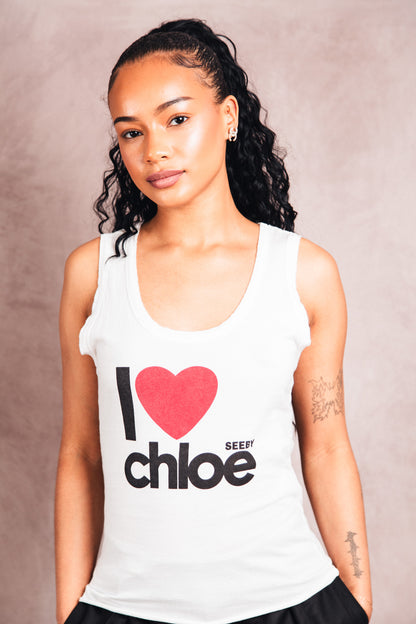 See By Chloe Raw Edge Graphic Tank Vest