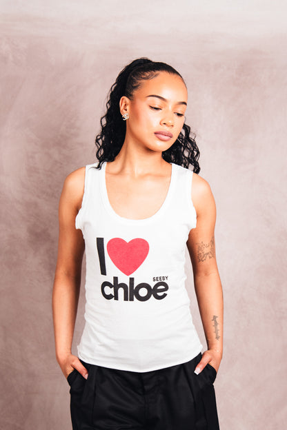 See By Chloe Raw Edge Graphic Tank Vest