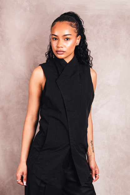 S/S 2013 Julius Vandalism Asymmetrical Shawl Collar Cotton Vest