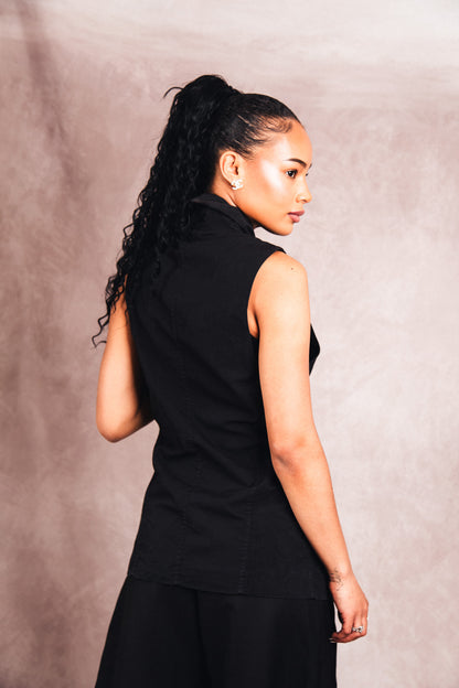 S/S 2013 Julius Vandalism Asymmetrical Shawl Collar Cotton Vest