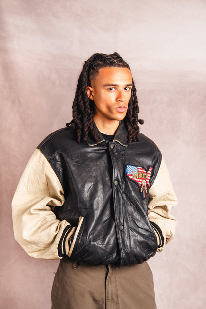 1980's Dakota American Spirit Patched Varsity Jacket