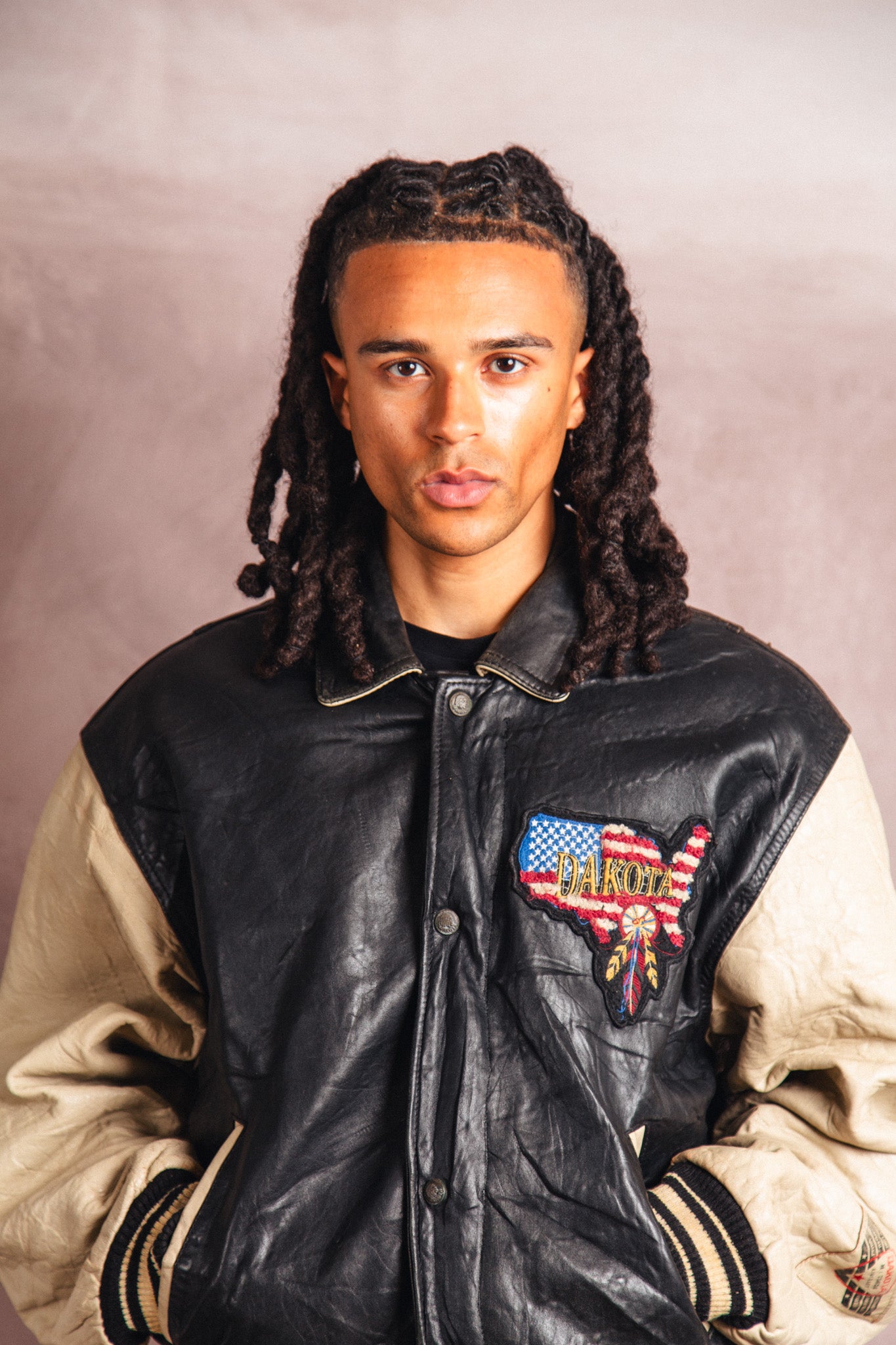 1980's Dakota American Spirit Patched Varsity Jacket