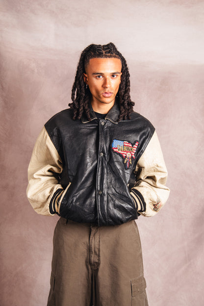 1980's Dakota American Spirit Patched Varsity Jacket