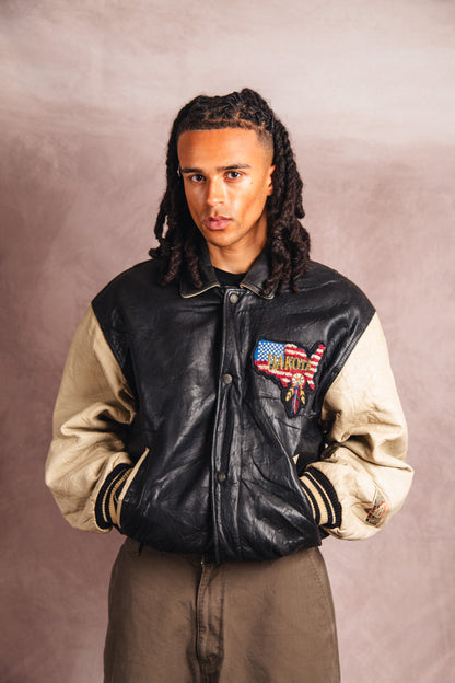 1980's Dakota American Spirit Patched Varsity Jacket